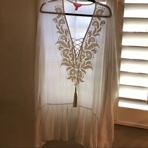Lilly Pulitzer White Coverup Beach Swim L